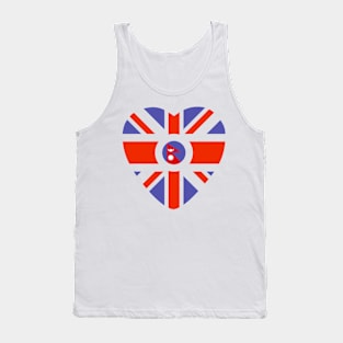 British Nepalese Multinational Patriot Flag (Heart) Tank Top